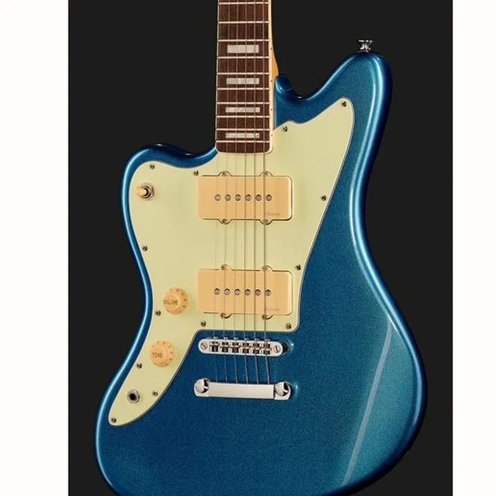 Chitarra elettrica Harley Benton JA-60CC LH Lake Placid Blue, Recensione, Test, Confronto