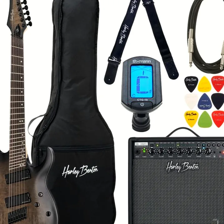 La chitarra elettrica Harley Benton MultiScale-7 BBB Set Recensione, Test & Confronto