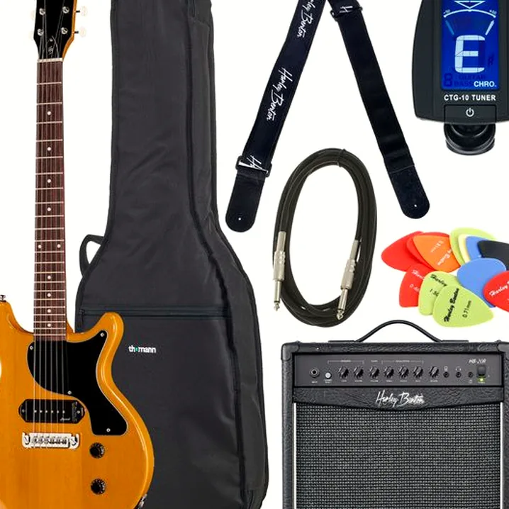 Recensione, Test Chitarra Elettrica Harley Benton DC-Junior FAT TV Yellow Set