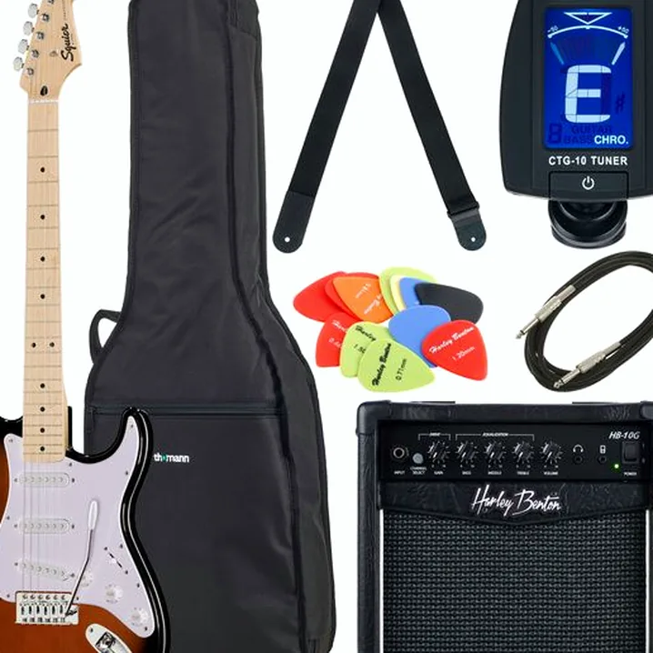 Test e Recensione Chitarra Elettrica Squier Sonic Strat MN 2TSB Set