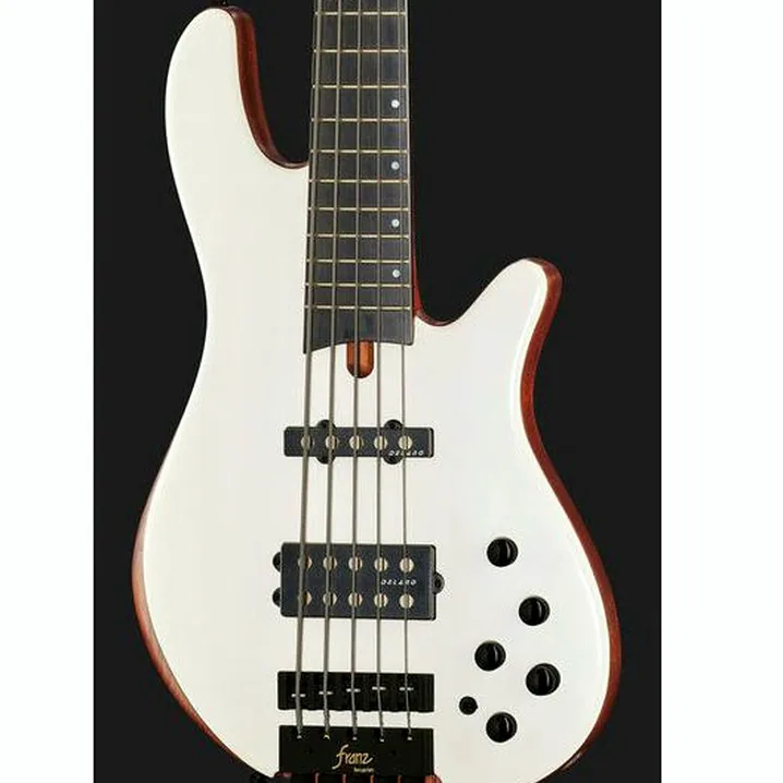 Test e Recensione del basso elettrico Franz Bassguitars Merak 5 Headless White